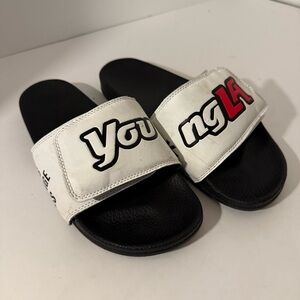 YOUNGLA streetwear vacation spring break Velcro closure sandal slides 44